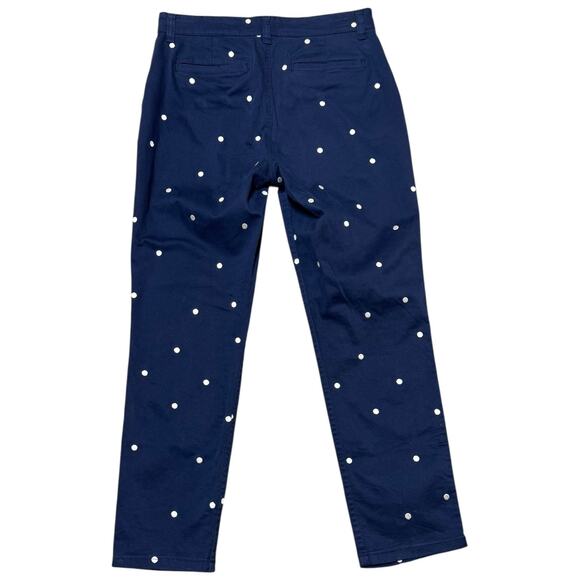 J.Crew Vintage Straight Pants Blue Metallic Embroidered Polka Dots 28 - Picture 4 of 4